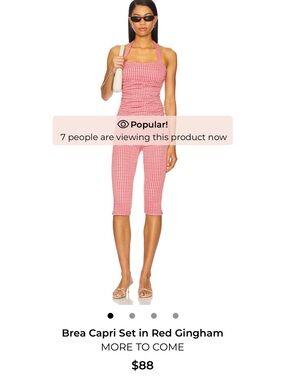 Revolve Red Gingham Wrap or Shirred Dress Top and pant